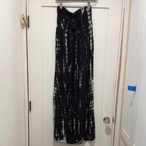 Black and Tan Batik Tie-Dye Strapless Maxi Dress